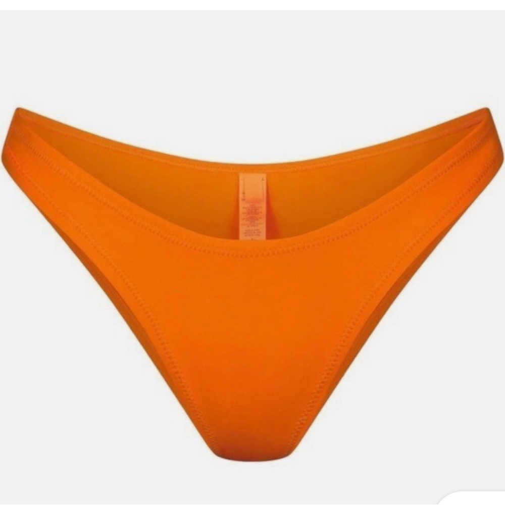 Skims Swim Orange Cheeky Tanga Bikini Bottom Size Small.